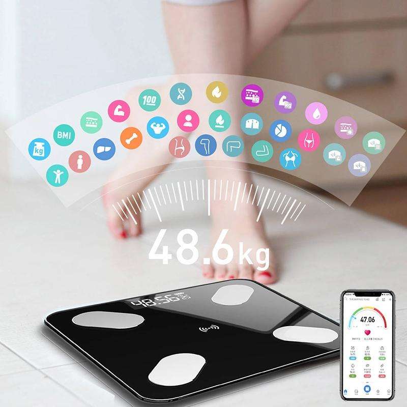 Smart Bluetooth Weight Scale Home Body Fat Measurement Health Scale Charge Model(Rose Gold True C...