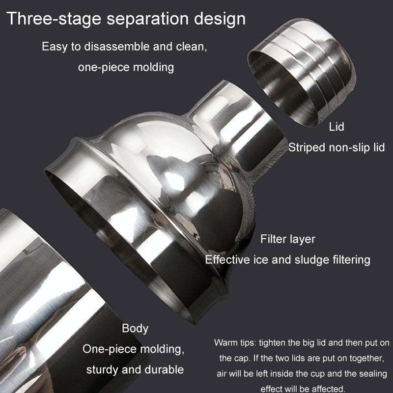 750ml 12 In 1 Stainless Steel Bartender Wooden Stand Set Cocktail Bartending Tools