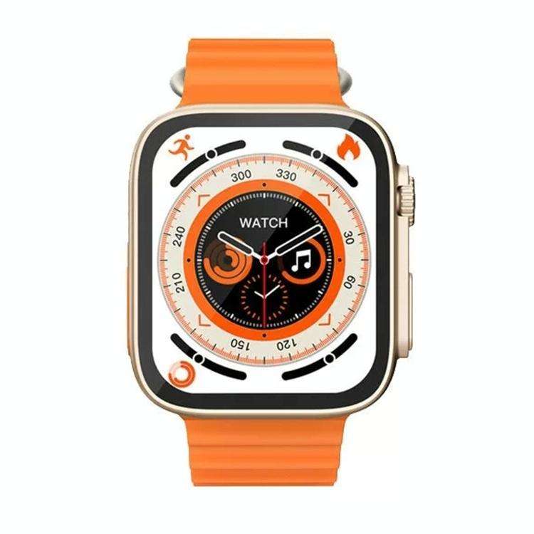 T800 Ultra 1.99 inch Ocean Silicone Band Smart Watch Support Heart Rate / ECG (Orange)