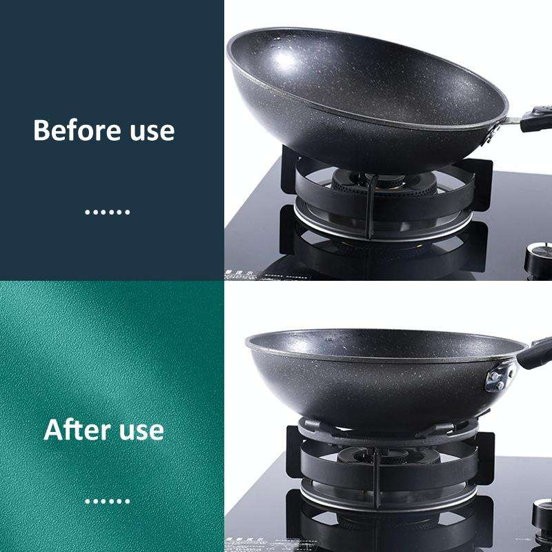 Gas Stove Anti-Slip Rack Cast Iron Anti-Slip Wok Support Ring(Black)