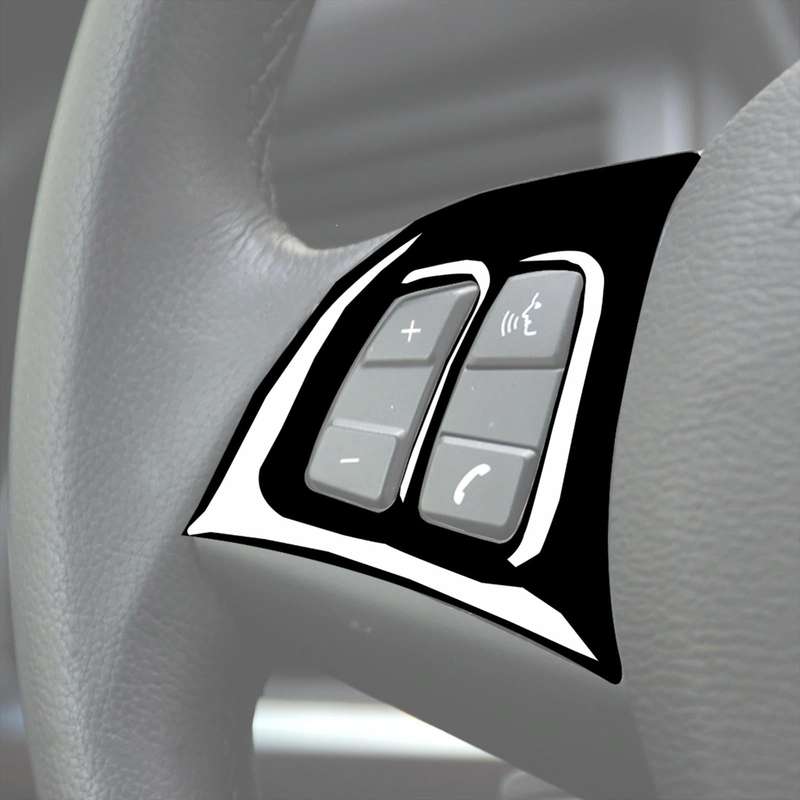 Car Steering Wheel Buttons Decorative Sticker for BMW E70 X5 2008-2013, Left and Right Drive Univ...