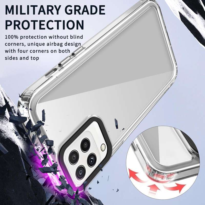 For Samsung Galaxy A22 4G Transparent Acrylic + TPU Shockproof Phone Case(Transparent)