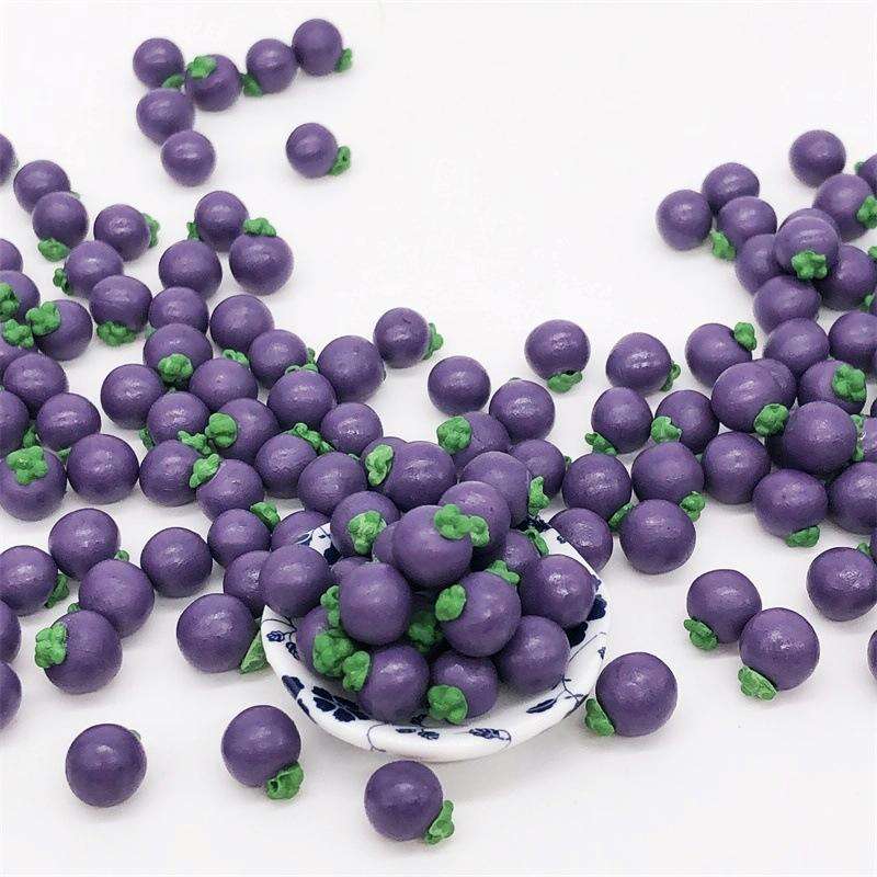 30 PCS / 3 Bags 1:12 Mini Doll House Kitchen Miniature Food Play Decoration Fruit Mangosteen(Purple)