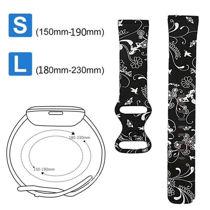 For Fitbit Versa 3 Printing Watch Band, Size: S (A)