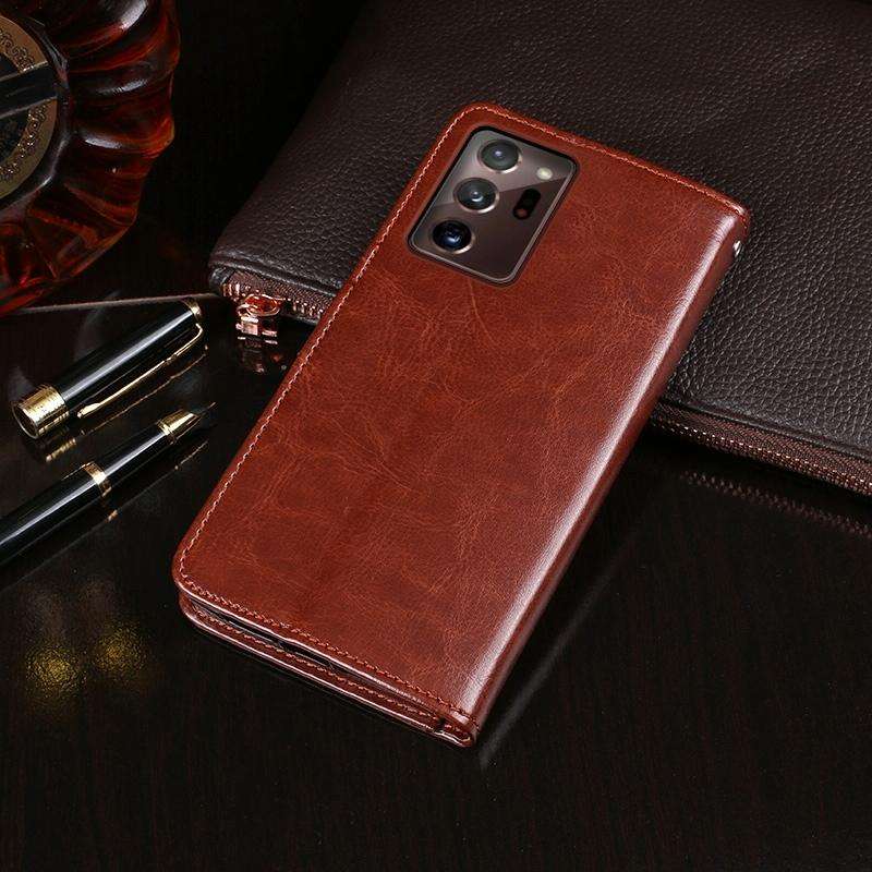 For Samsung Galaxy Note 20 Ultra idewei Crazy Horse Texture Horizontal Flip Leather Case with Hol...