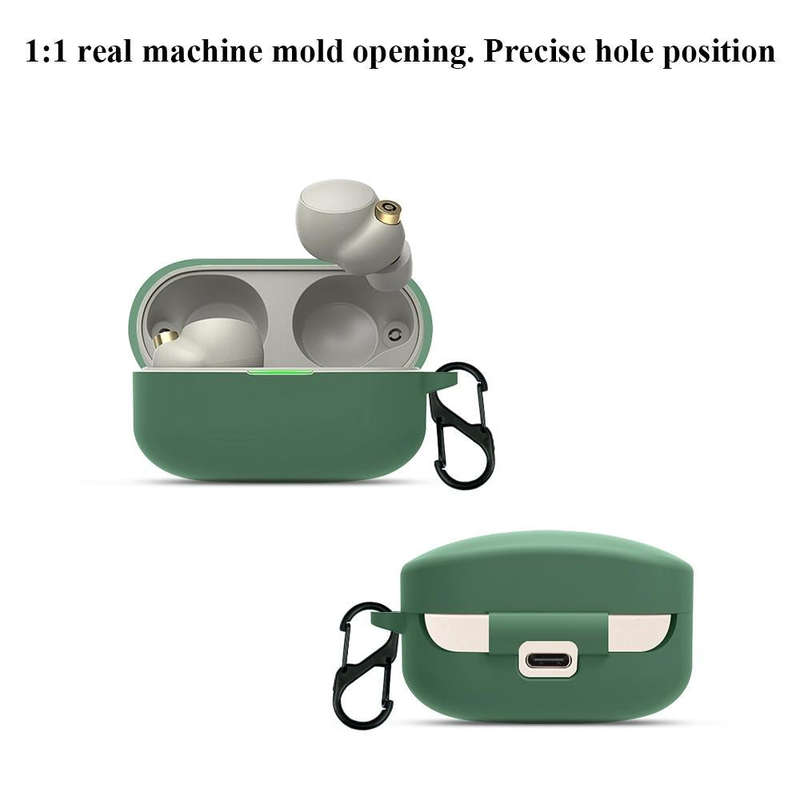 For Sony WF-1000XM4 Wireless Earphone Silicone Protective Case(Dark Green)