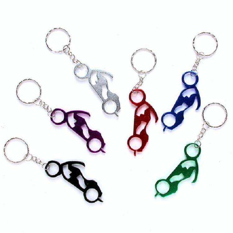 12 PCS Personalized Creative Backpack Keychain Small Pendant Aluminum Bottle Opener, Style:Motorc...