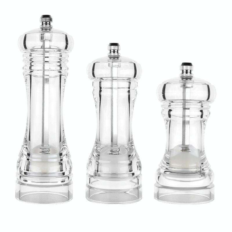 Acrylic Transparent Pepper Grinder Manual Pepper Grinder Ceramic Core Multi-Purpose Seasoning Bot...