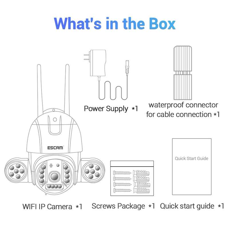 ESCAM QF233 3.0 Million Pixels Smart WiFi IP Camera, Support Auto Tracking & Night Vision & Two W...