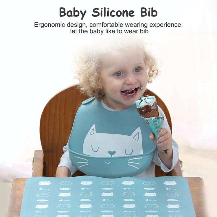 Waterproof Baby Silicone Bibs Kids Feeding Bandana (Green)