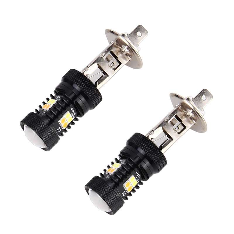 2 PCS Super Bright H1 DC 12V 5W 350LM Auto Car Fog Light with 16 SMD-3030 LED Bulbs Lamp, White +...