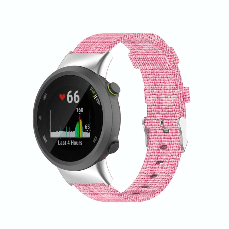 For Garmin Forerunner 45 / 45S / Swim 2 Universal Nylon Canvas Watch Band(Pink)
