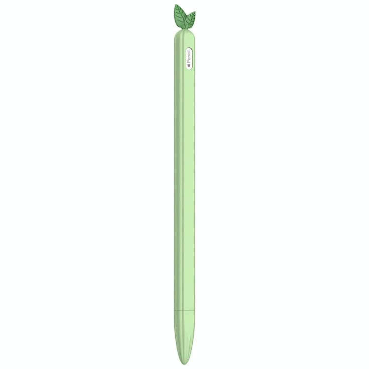 For Apple Pencil 2 Contrasting Color Mint Leaf Silicone Non-slip Protective Cover(Green)
