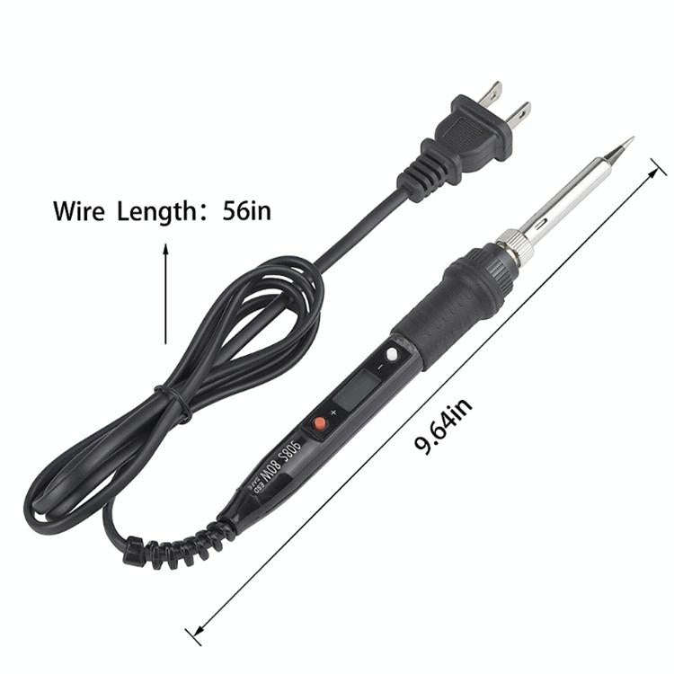 908S 80W LCD Thermostat Soldering Iron Constant Temperature Soldering Iron, Plug Type:EU Plug(Black)