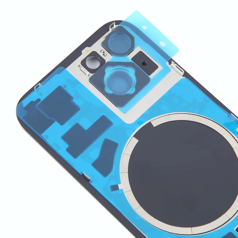 For iPhone 15 Battery Back Cover with Camera Lens Cover + MagSafe Magnet(Black)