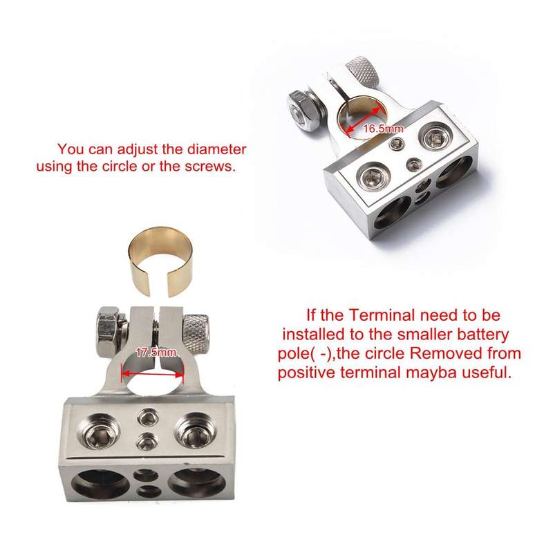 A1121 2 PCS Universal Dual Positive or Negative Battery Terminal Kit