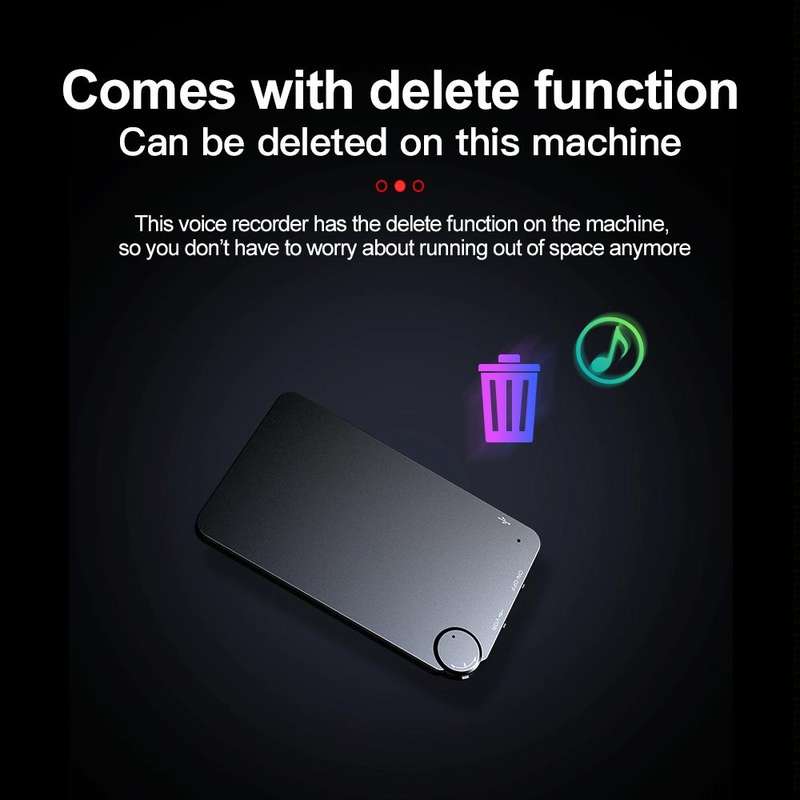 K2 Portable Ultra-thin Card Voice Recorder, Capacity:4GB(Black)
