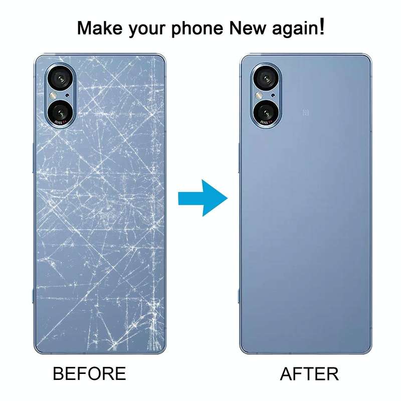 For Sony Xperia 5 V Battery Back Cover with Camera Lens Cover(Silver)