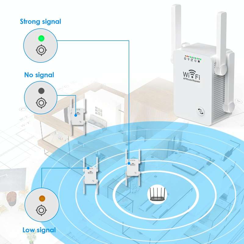 U8 300Mbps Wireless WiFi Repeater Extender Router Wi-Fi Signal Amplifier WiFi Booster(EU Plug)