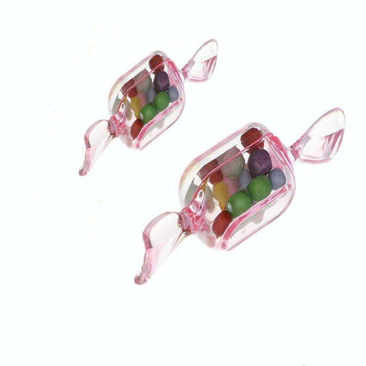 10 PCS/Set Transparent Creative Candy Box Small Candy-shaped Mini Plastic Box(Clear Pink)