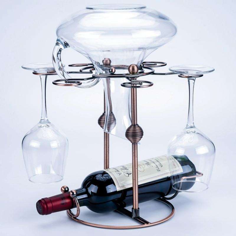Multifunctional Red Wine Glass Upside Down Rack Wrought Iron Wine Decanter Shelf Goblet Rack