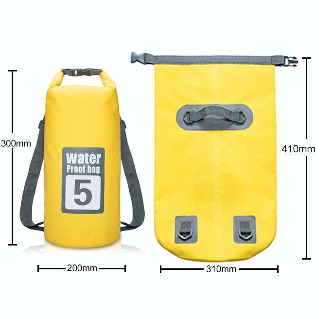 Outdoor Waterproof Dry Dual Shoulder Strap Bag Dry Sack, Capacity: 5L (Black)