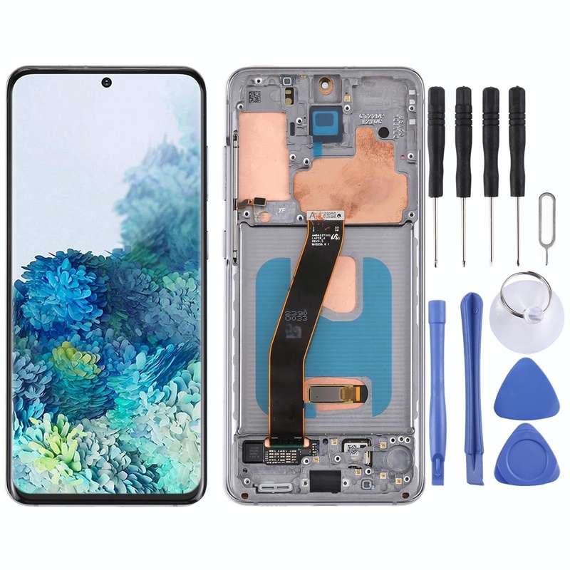 Original Dynamic AMOLED Material LCD Screen and Digitizer Full Assembly with Frame for Samsung Ga...