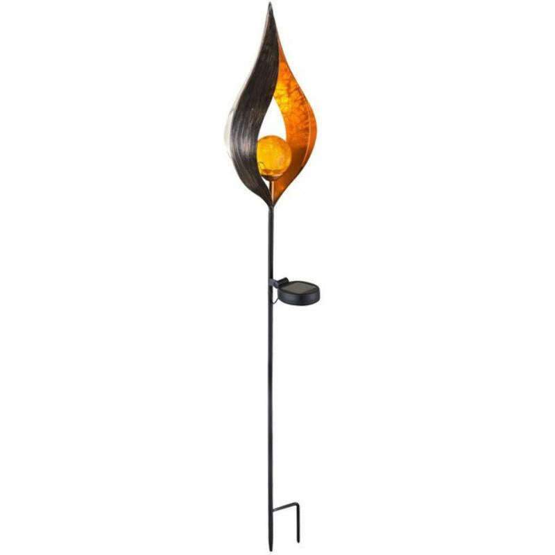 Solar Flame Light LED Iron Art Outdoor Garden Lawn Decorative Ground Plug Light Landscape Lamp(St...