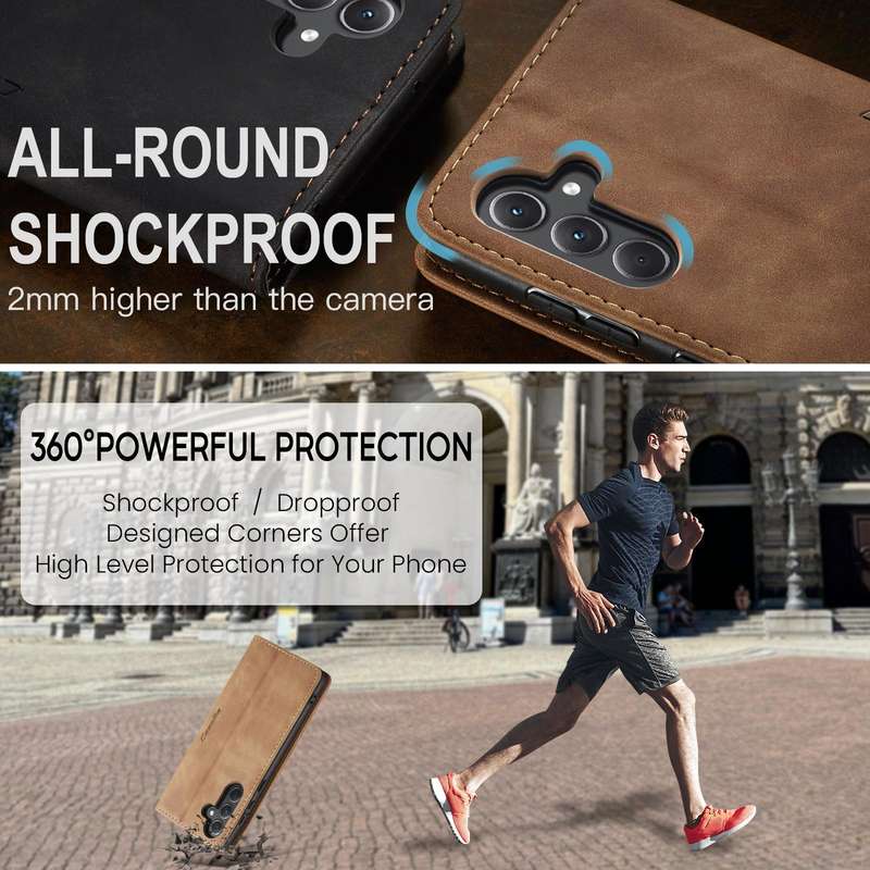 For Samsung Galaxy A35 5G CaseMe 013 Multifunctional Horizontal Flip Leather Phone Case(Brown)