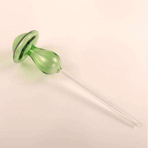 Mushroom Shape House Plants Flowers Water Feeder Automatic Self Watering Clear Glass Devices(Green)