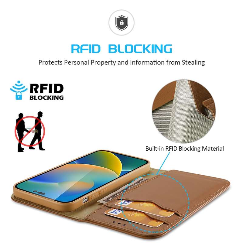 For iPhone 14 Pro Max DUX DUCIS Hivo Series Cowhide + PU + TPU Leather Case (Brown)