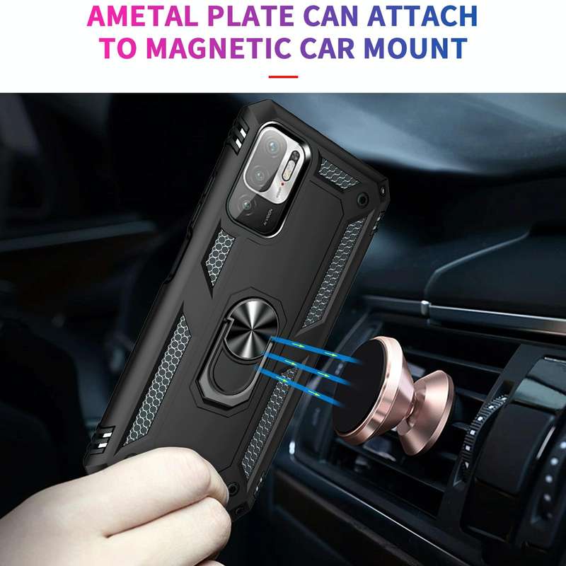 For Xiaomi Redmi Note 10 5G Shockproof TPU + PC Protective Case with 360 Degree Rotating Holder(B...