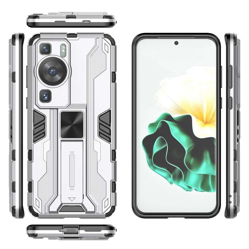 For Huawei P60 / P60 Pro Supersonic Holder PC Soft TPU Phone Case(Silver)