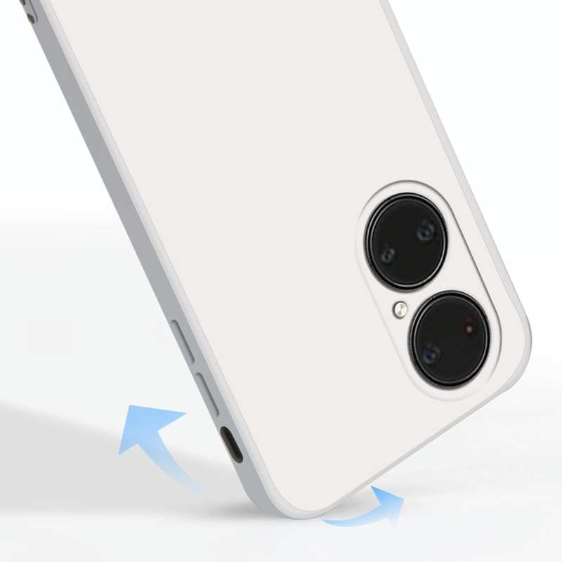 For Huawei P50 Solid Color Imitation Liquid Silicone Straight Edge Dropproof Full Coverage Protec...