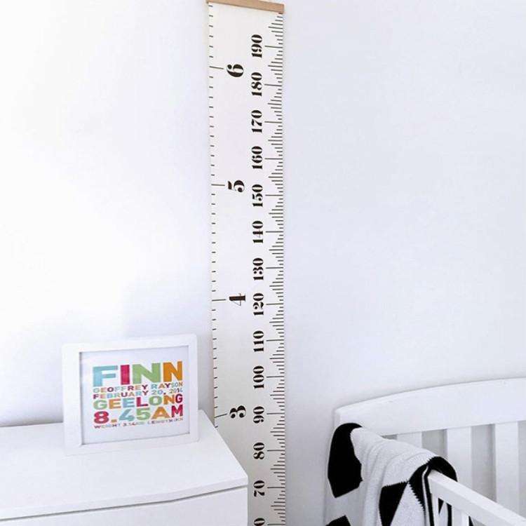 Wooden Wall Hanging Kids Growth Chart Height Measure Ruler Wall Sticker for Kids Room Home Decora...