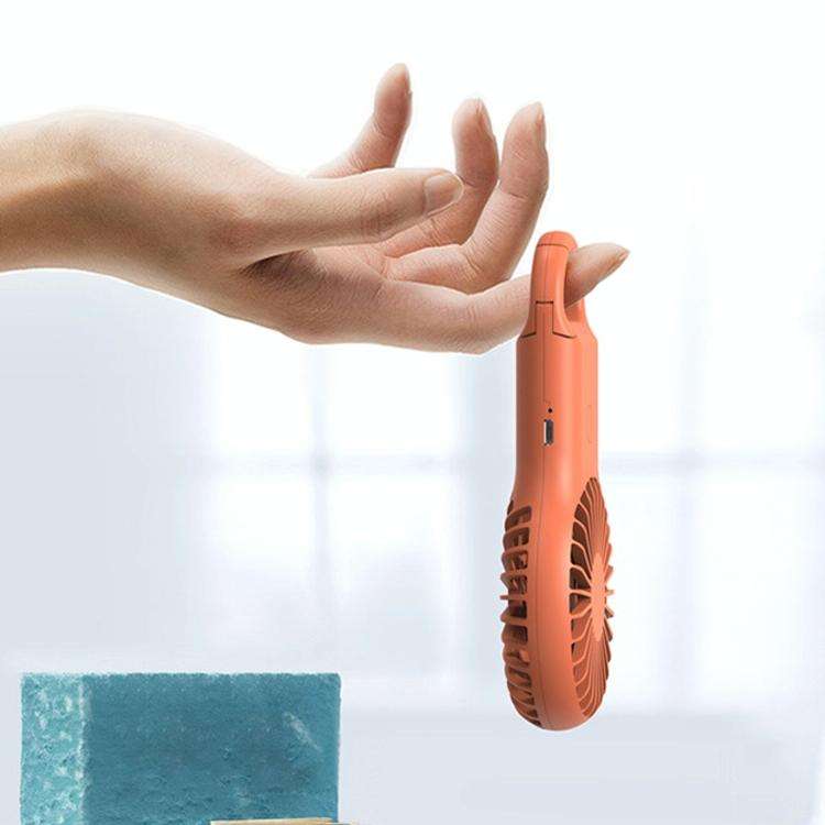 Handheld Pocket Mini Small Fan Portable Charging Outdoor USB Fan With 7 Color Light(Orange)
