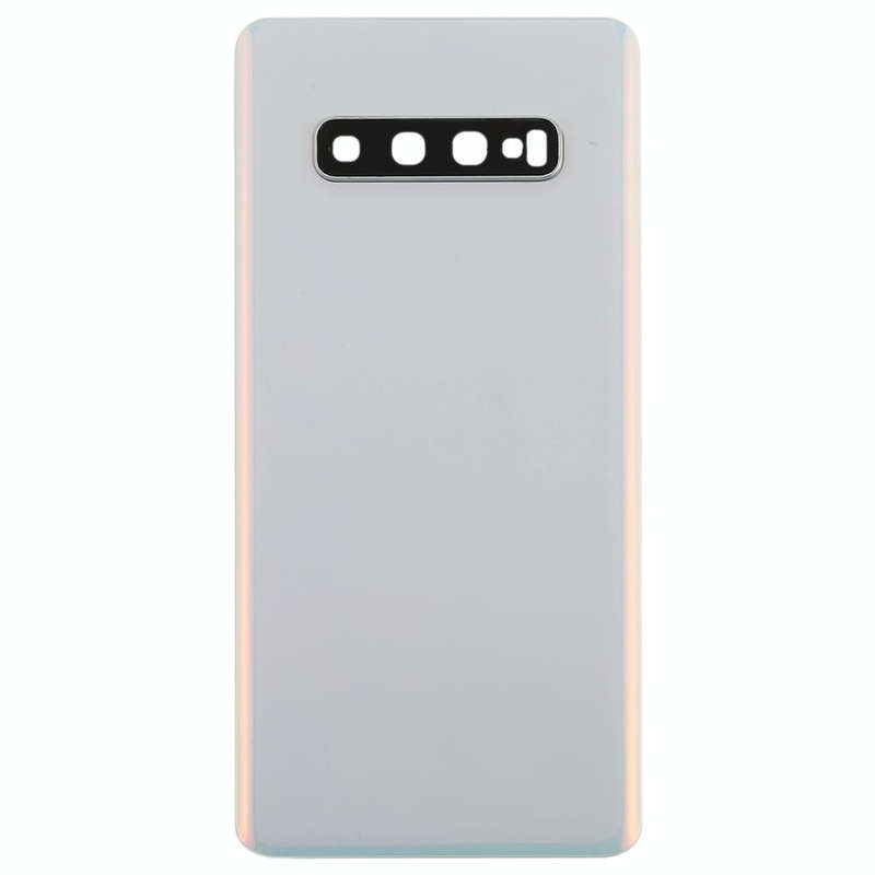 For Galaxy S10+ Battery Back Cover with Camera Lens (White)