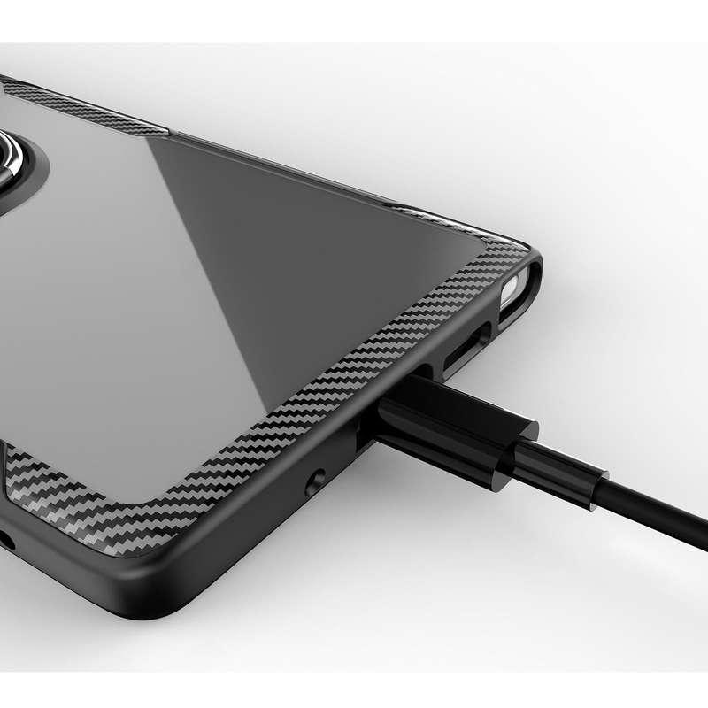 For Samsung Galaxy Note 20 Shockproof Transparent TPU + Acrylic Protective Case, with Ring Holder...