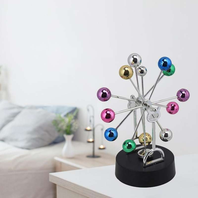 H010 Colorful Ball Ferris Wheel Perpetual Motion Device Eternal Celestial Model Wobbler Home Deco...