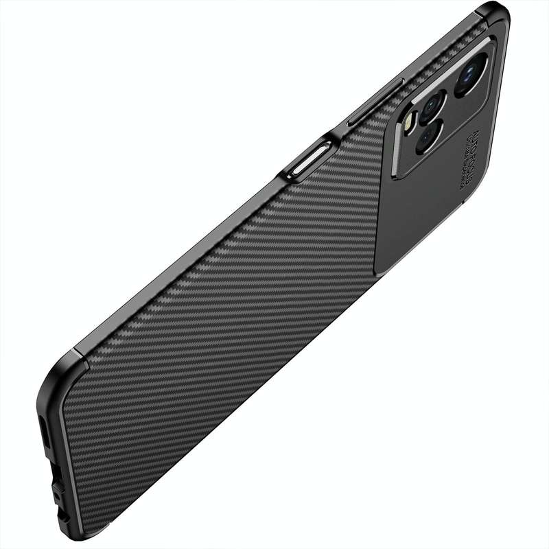 For vivo Y33S Carbon Fiber Texture Shockproof TPU Case(Black)