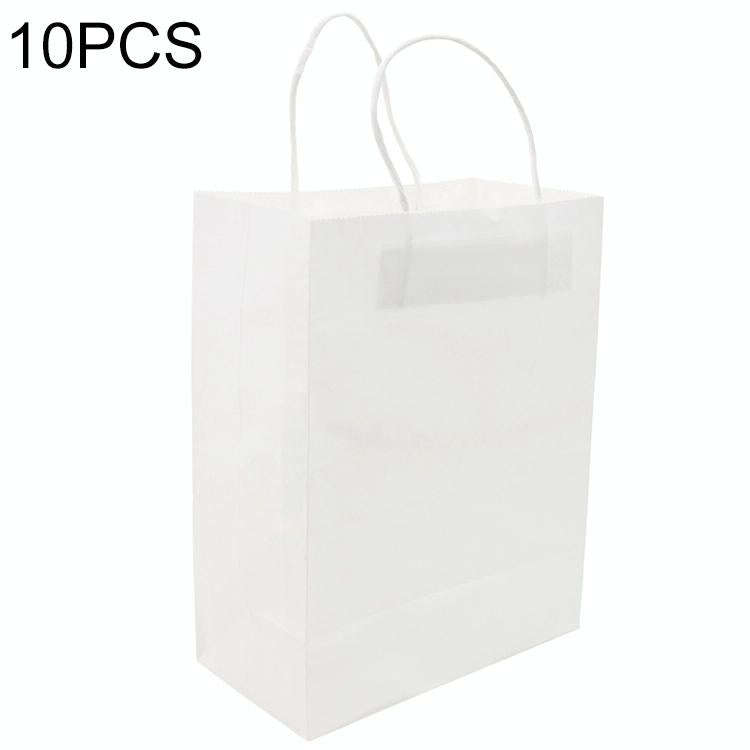 10 PCS Elegant Kraft Paper Bag With Handles for Wedding/Birthday Party/Jewelry/Clothes, Size:16x2...