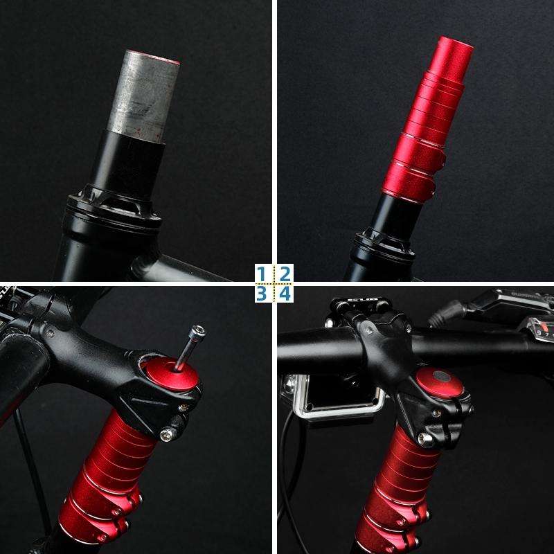 FMFXTR Mountain Bike Handlebar Aluminum Alloy Height Increaser, Increase Height:14.4cm(Black)