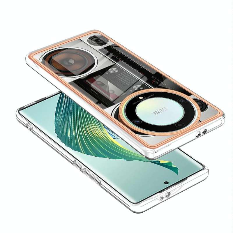 For Honor X9a / Magic5 Lite Electroplating Marble Dual-side IMD Phone Case(Retro Radio)