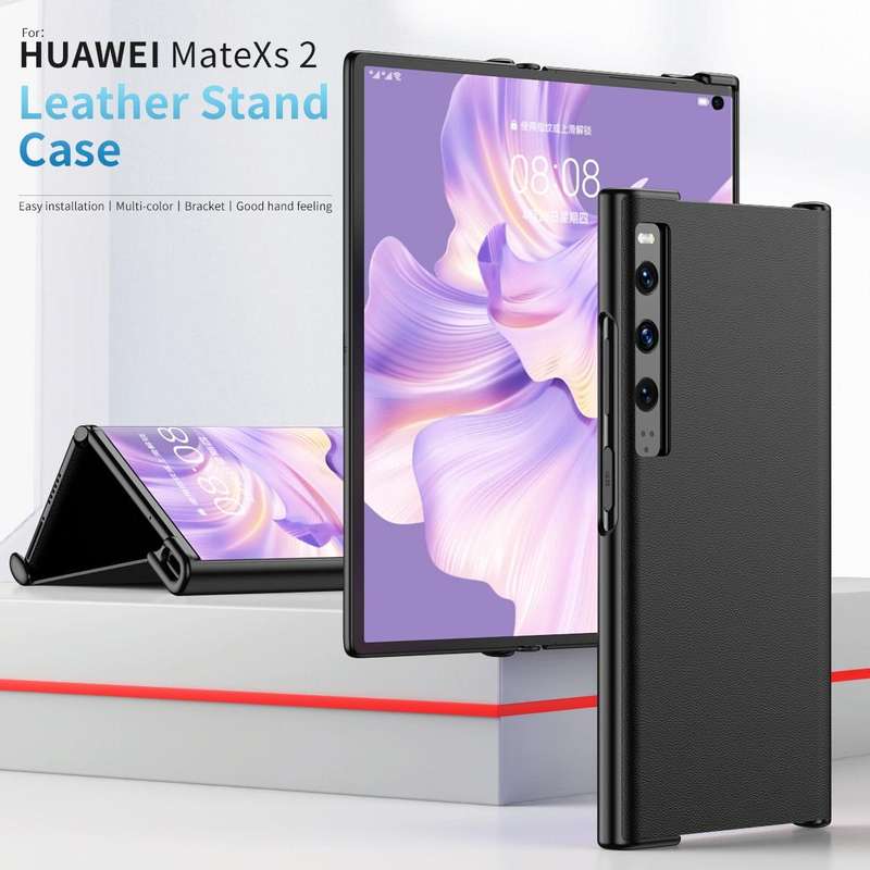 For Huawei Mate Xs 2 Leather Shockproof Phone Case With Holder(Blue)