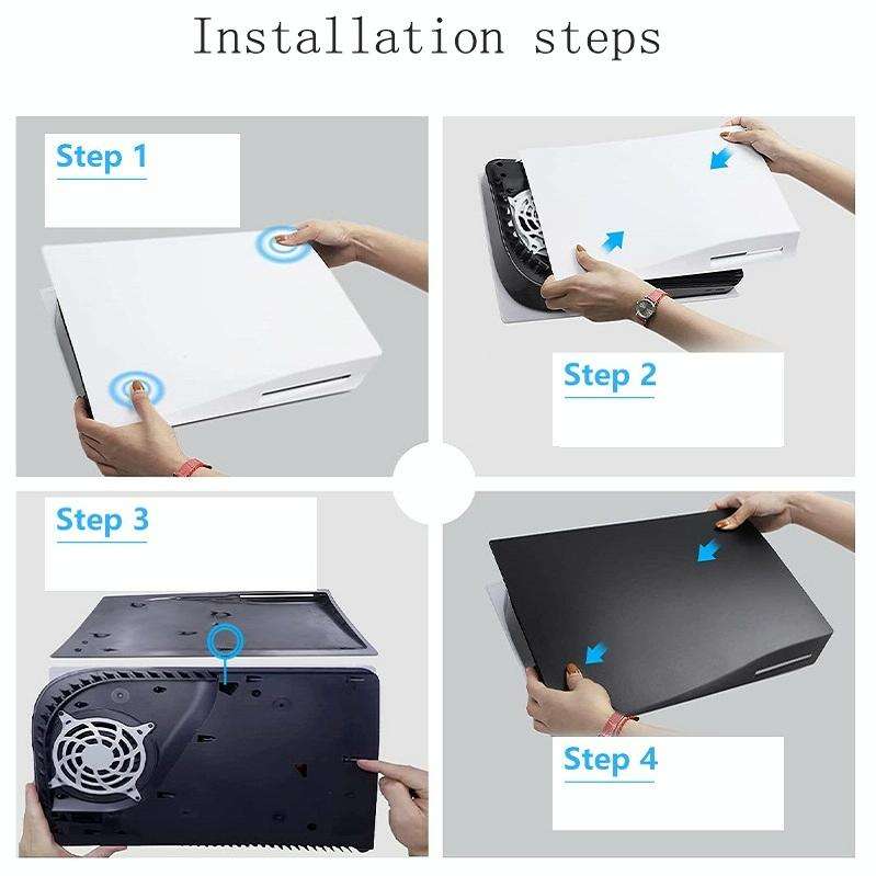 Game Accessories Host CD-ROM Version Replacement Shell Protective Shell For PS5(Midnight Black)