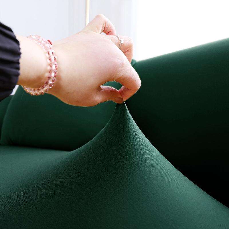 Four Seasons Solid Color Elastic Full Coverage Non-slip Sofa Cover(Dark Green)