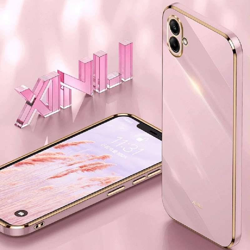 For Samsung Galaxy A04 4G XINLI Straight Edge 6D Electroplate TPU Phone Case(Pink)