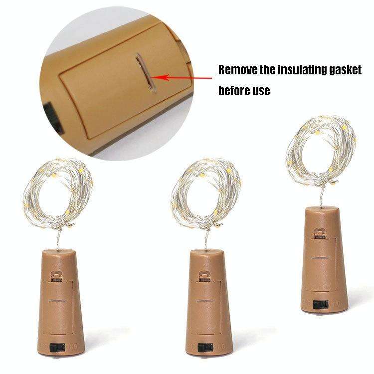 10 PCS LED Wine Bottle Cork Copper Wire String Light IP44 Waterproof Holiday Decoration Lamp, Sty...