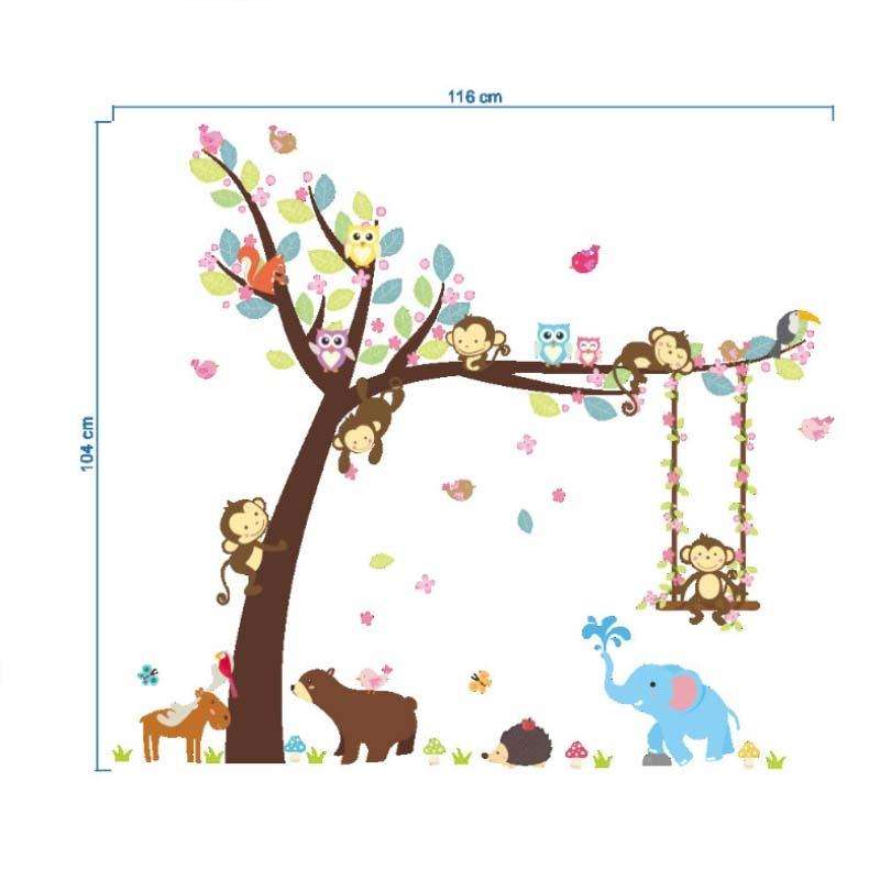 Swinging Monkey Wall Sticker Children's Room Kindergarten Environment Arrangement Removable Mural