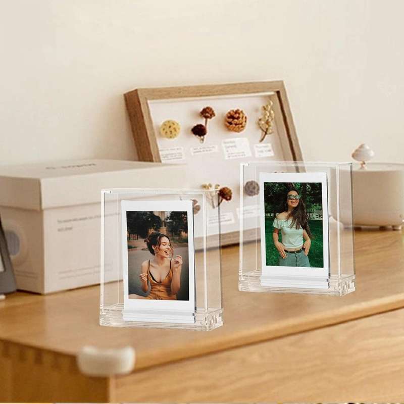 Double-sided Transparent Square Photo Frame Stand For Polaroids(3 inch/SQ Photo Universal)